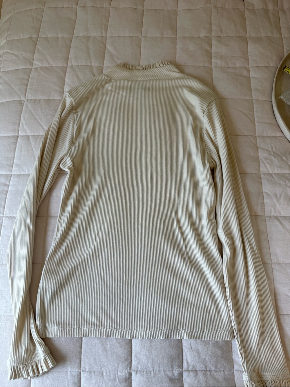 J.Cream Ribbed Mock Ruffle Neck Long-Sleeve Top - Picture 4 of 7